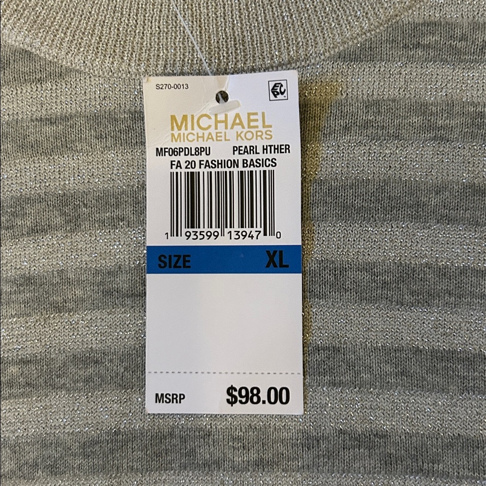 NWT Michael Kors Shimmer Sweater Sz XL - Picture 5 of 9